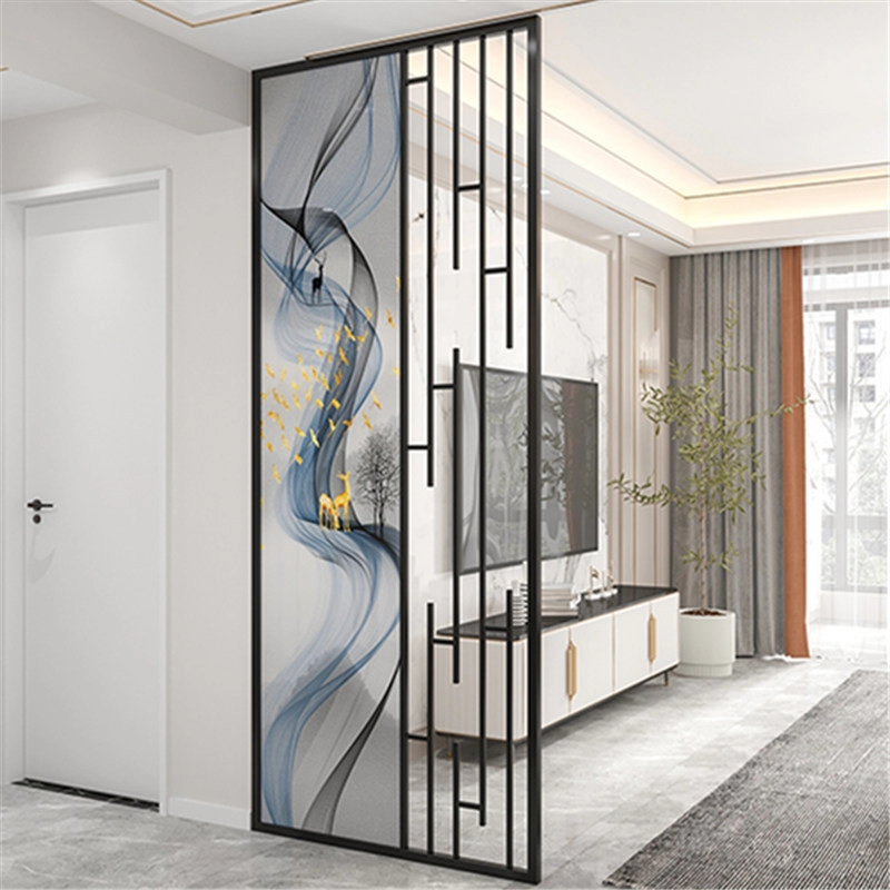 Black Decorative Metal Panels Aluminum Screen Dining Partition Room Divider