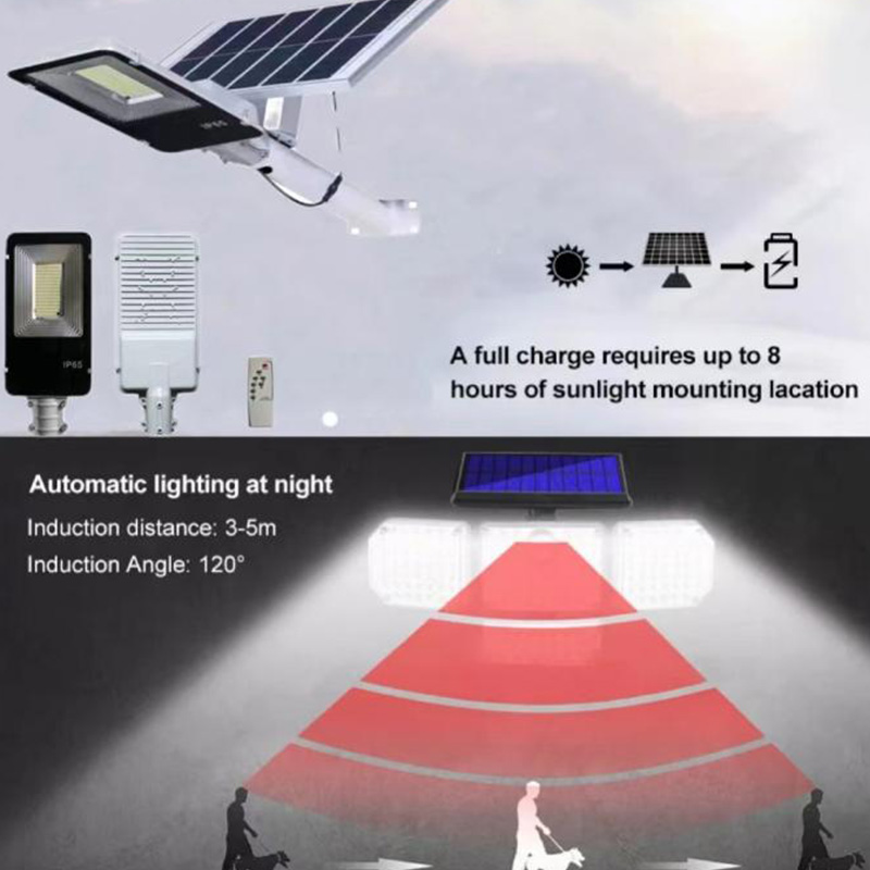 Ip66 Solar Led Street Light 50w 100w 300w Outdoor Motion Sensor