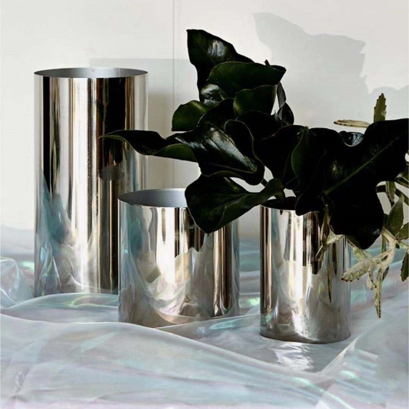 Mirror Finished Stainless Steel Flowerpot Large Metal Plant Pot Flowerpot