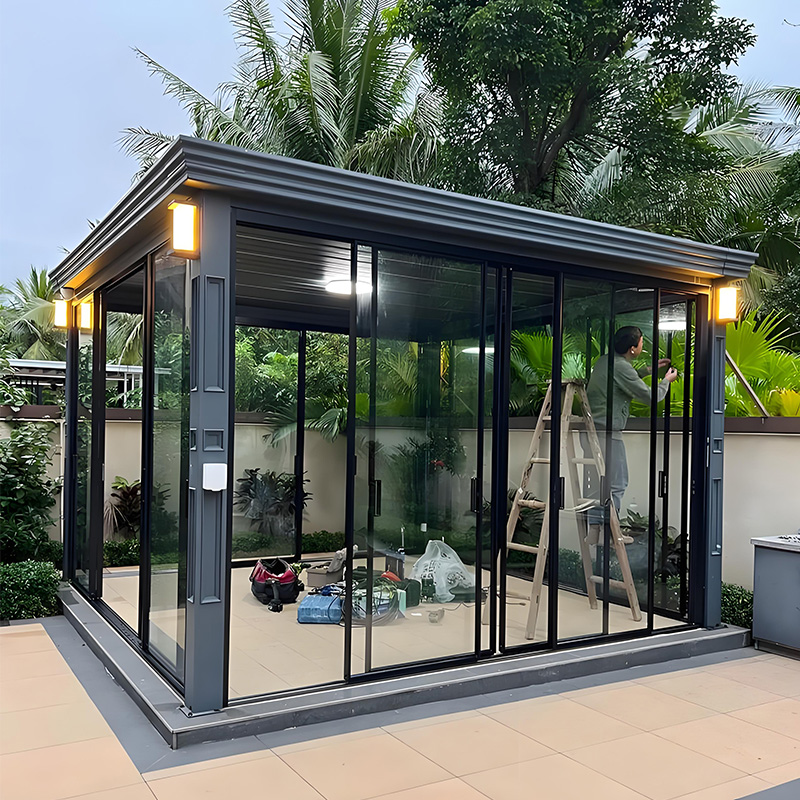 Galvanized steel roof aluminum frame permanent pavilion outdoor pavilion hardtop gazebo canopy