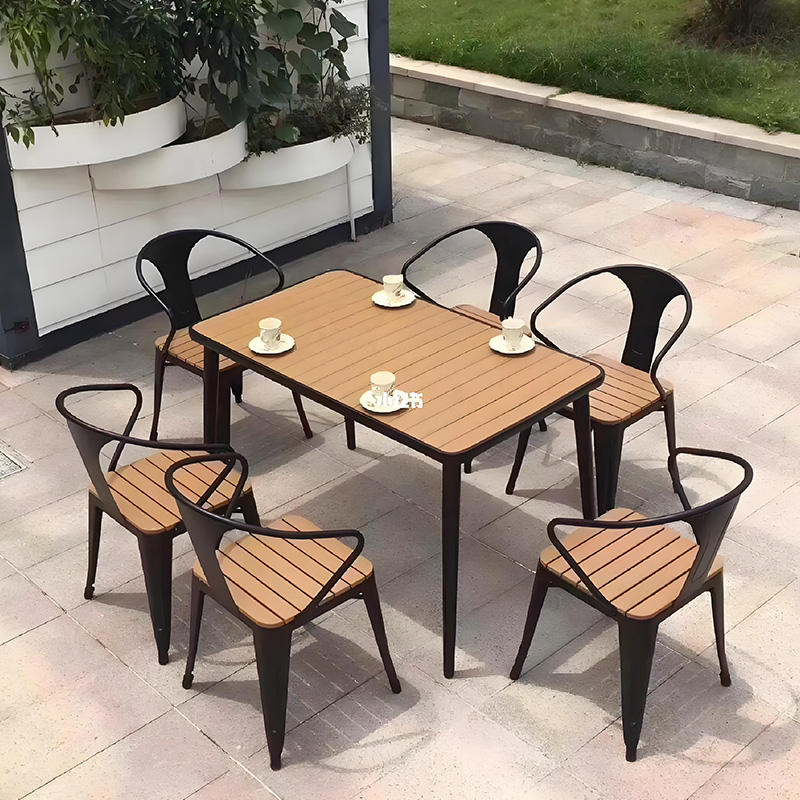 Modern factory outdoor furniture PVC seats coffee metal high quality color dining chairs garden tables and chairs