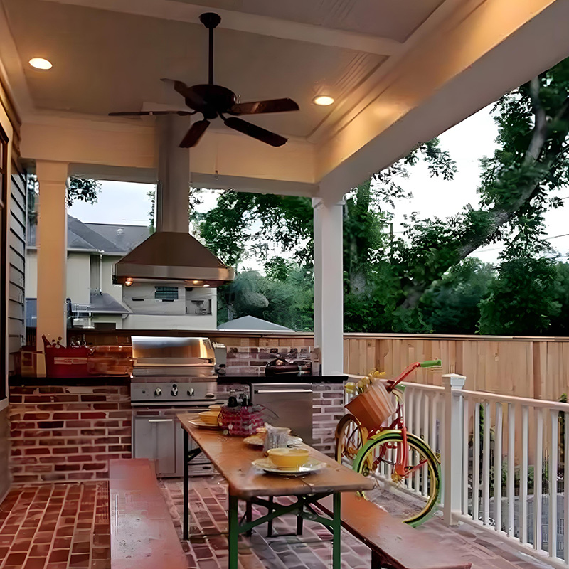 Custom outdoor kitchen module 6 burner grill stainless steel combination sink refrigerator outdoor kitchen BBQ island