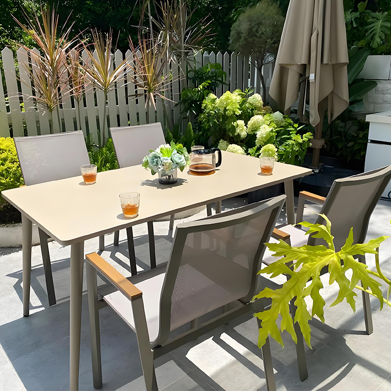 Modern Chair Factory Outdoor Furniture PVC Seat Coffee Metal High Quality Color Garden Table and Chair