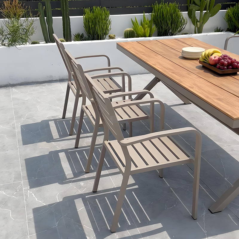 Modern Garden Chair Factory Outdoor Furniture PVC Seat Coffee Metal High Quality Color Dining Chair